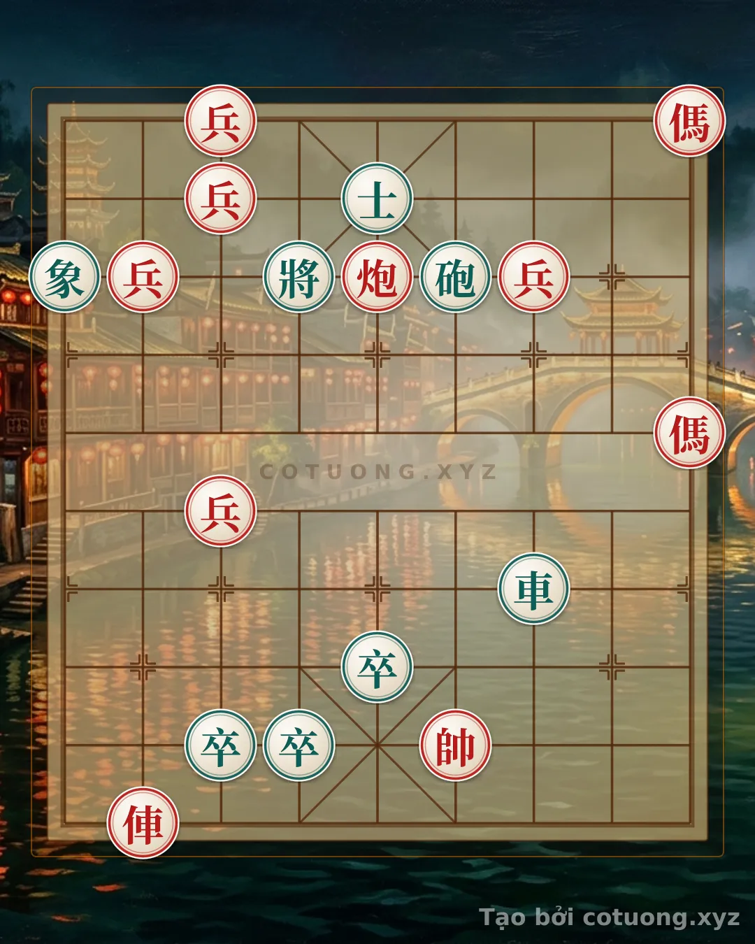 Thử Thách: Cờ Thế Đỏ: Xe Đen Lộ 7 Hàng 4 Tấn, Pháo Đỏ Lộ 5 Hàng 8 Thoái, Chốt Đỏ Lộ 3 Hàng 8 Tấn - Chiến Thuật Sát Cục Nhanh Nhất - Bạn có thể giải được?