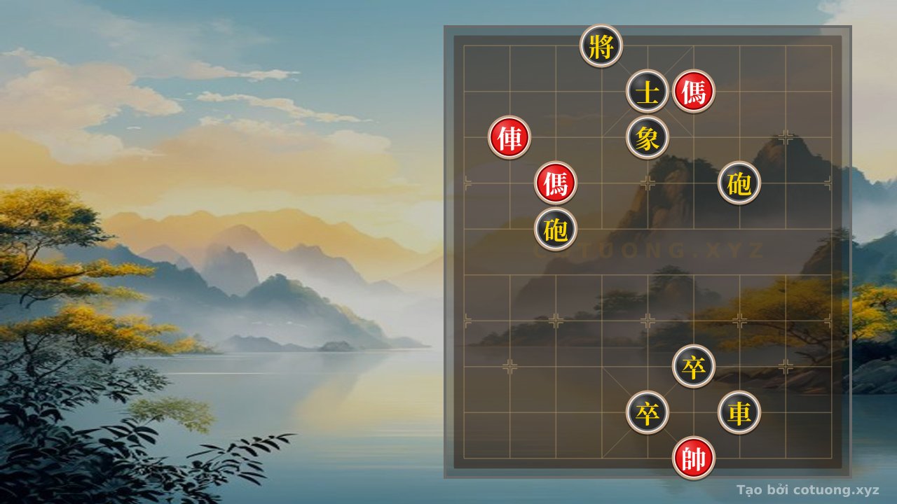 Thế cờ: Double Horse Attack: Red's Strategy to Break Black's Defense — Cờ Tướng Online