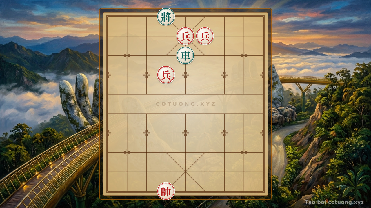 Thế cờ: Subtle Trap: Black Rook on 5th Rank and Red Pawn on 6th Rank - Sudden Strike Tactics — Cờ Tướng Online