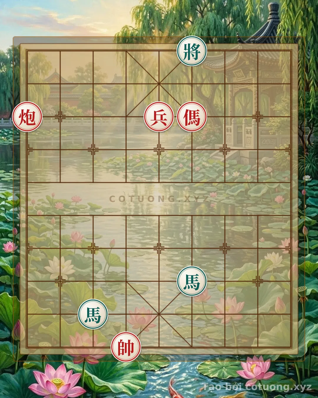 Thế cờ: Xiangqi: Red Wins in One Move - Double Horse Legs Trick — Cờ Tướng Online