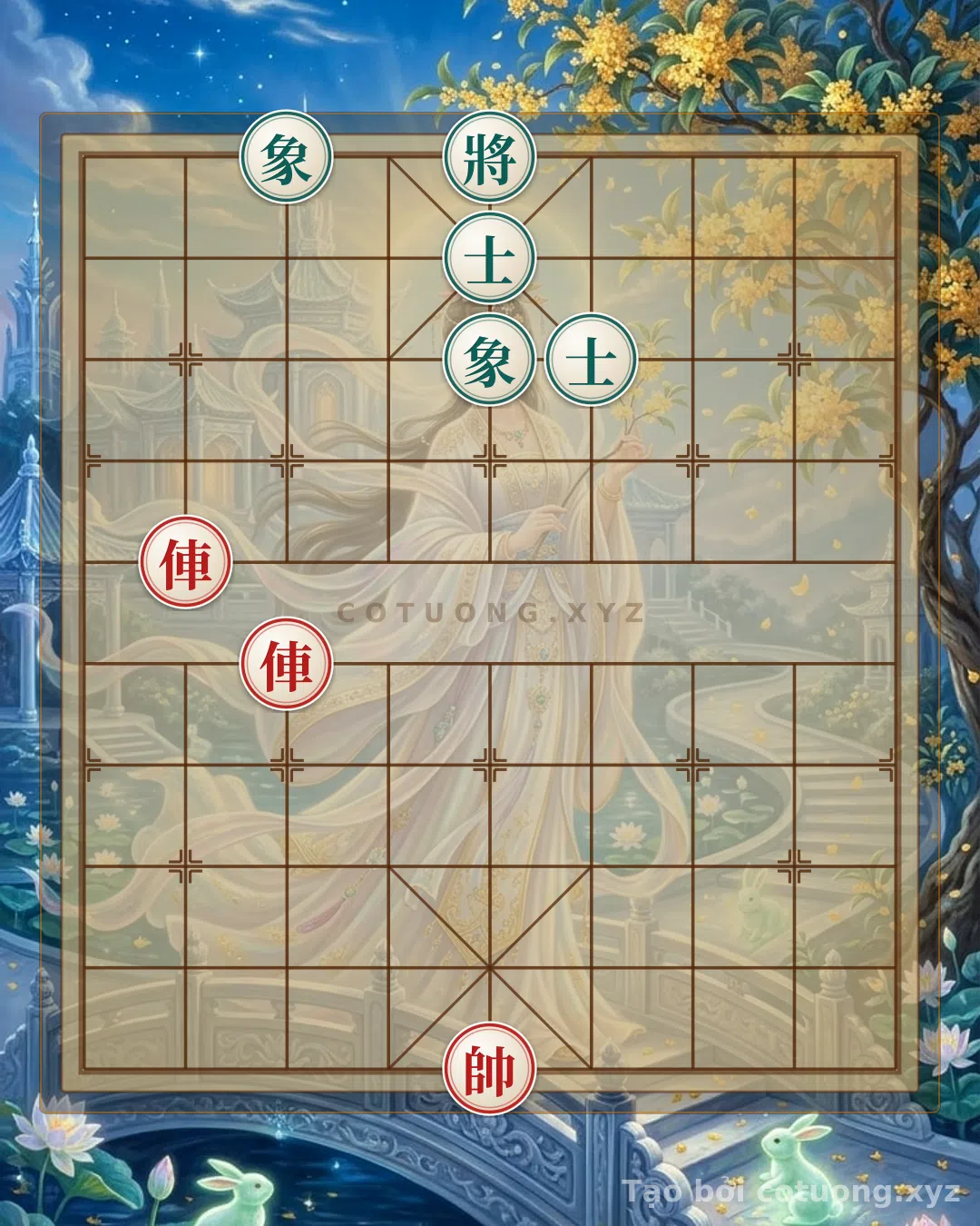 Thế cờ: Red Army's Straight Attack: Red Chariot Shoots Straight at Black General - Xiangqi (Chinese Chess) Online Puzzle — Cờ Tướng Online