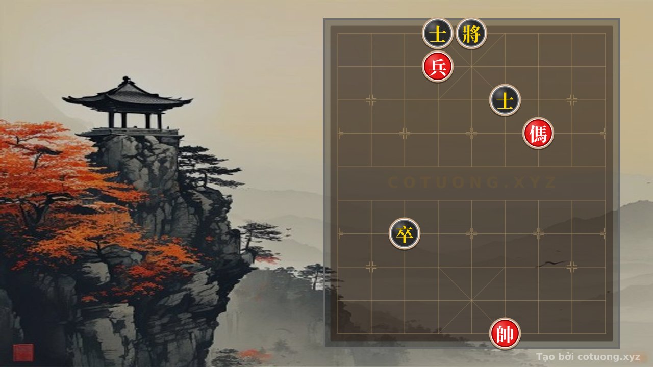 Thế cờ: Xiangqi (Chinese Chess) Lesson: Defensive Counterattack with Black Advisor on File 4, Rank 10 — Cờ Tướng Online