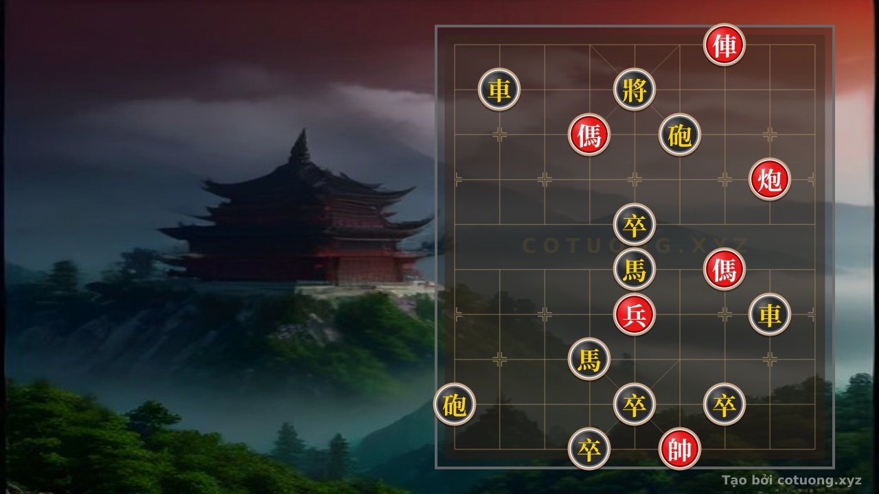 Thế cờ: Xiangqi One-Move Checkmate: Red Chariot on File 3, Five-Element Soldier Opens the Grave — Cờ Tướng Online