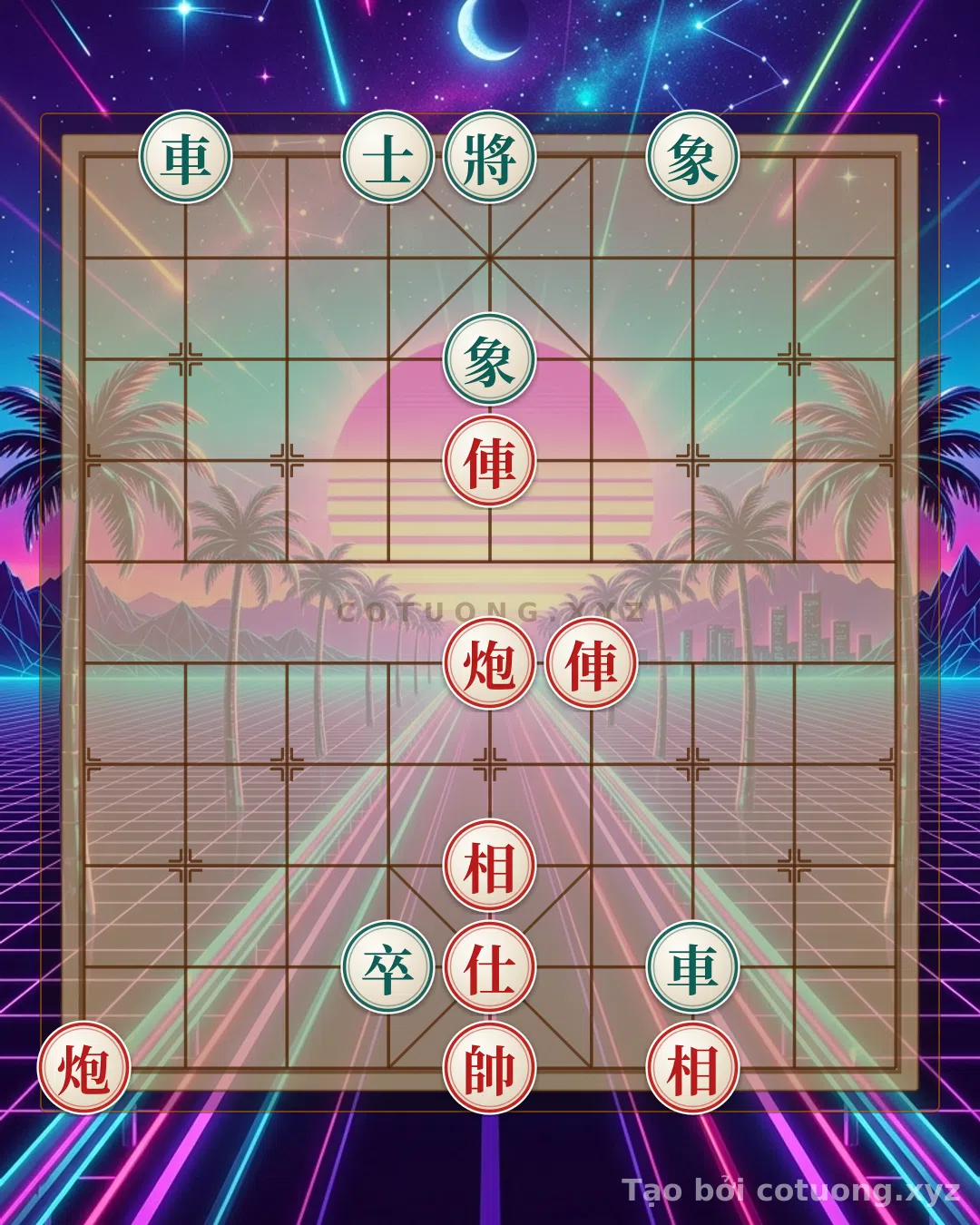 Thế cờ: Black's Strong Defense: The Secret to Countering the Red Chariot's Move at 5-7 in the Double Horse Formation — Cờ Tướng Online