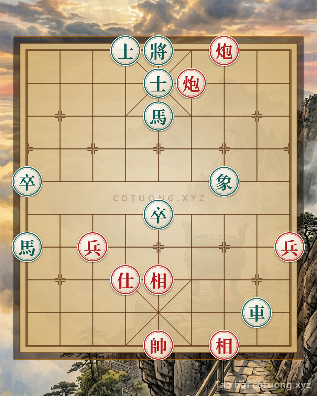 Challenge: Xiangqi Position: Red Cannon Empty Trap, Black Advisor on 4th File 10 - Advanced Tactical Secrets - Can you solve it?