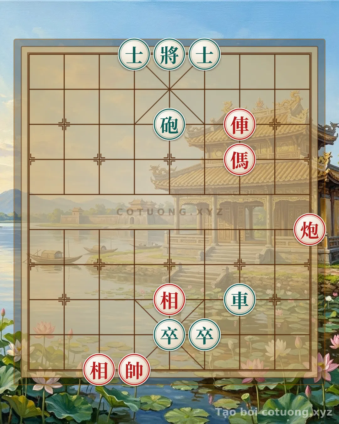 Thế cờ: The General's Fortress: Decoding Defensive Strategies in Xiangqi — Cờ Tướng Online