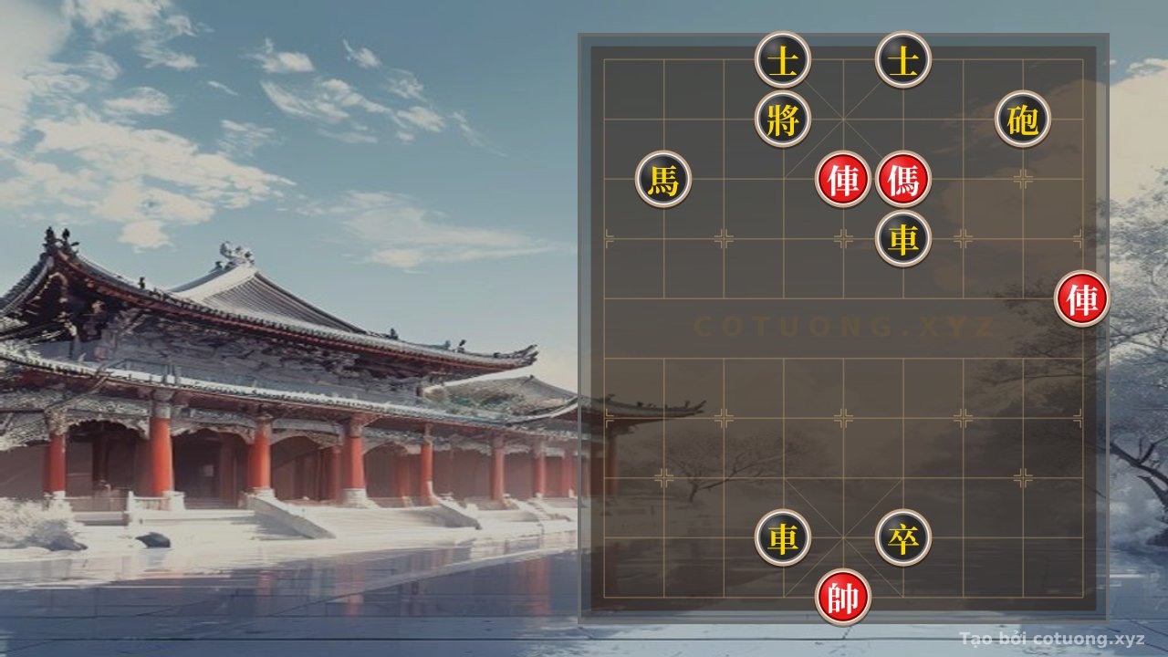 Thế cờ: The 'Empty Cannon' Red Formation: A Tactical Chess Image — Cờ Tướng Online