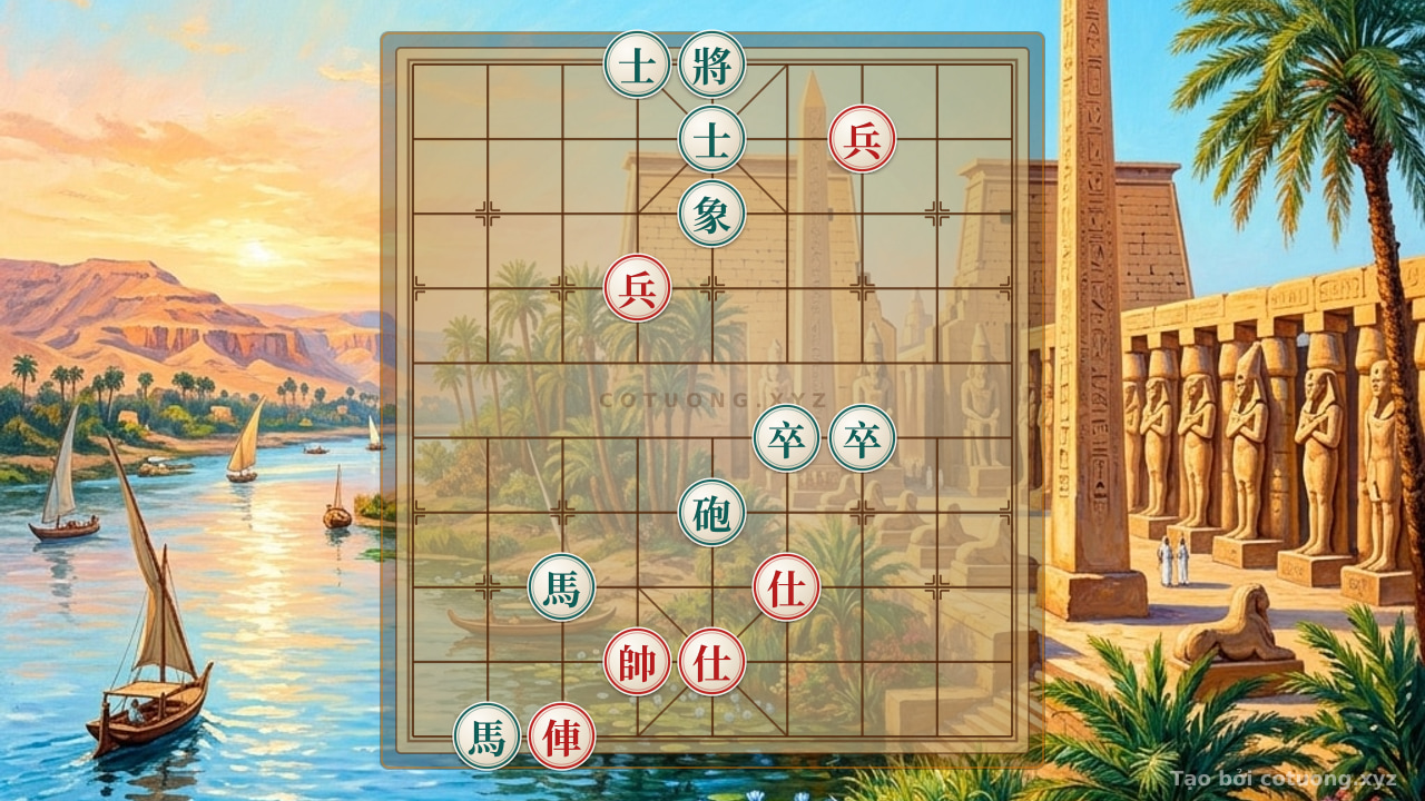 Thế cờ: The Red Rook Trap: Rook at 7th Rank, 6th File - The Trick to Lure the Black Advisor — Cờ Tướng Online