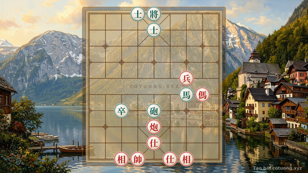 Thế cờ: Xiangqi Super Hard: Red Attacks the Black Advisor, Black Defends with Psychological Warfare — Cờ Tướng Online