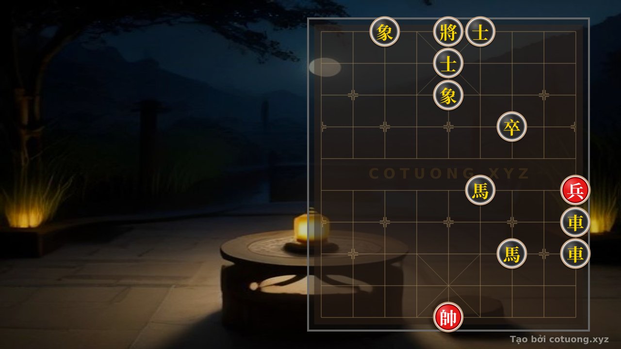 Thế cờ: The Red General's Strategy: Defeating the Black Double Horses in 36 Moves — Cờ Tướng Online