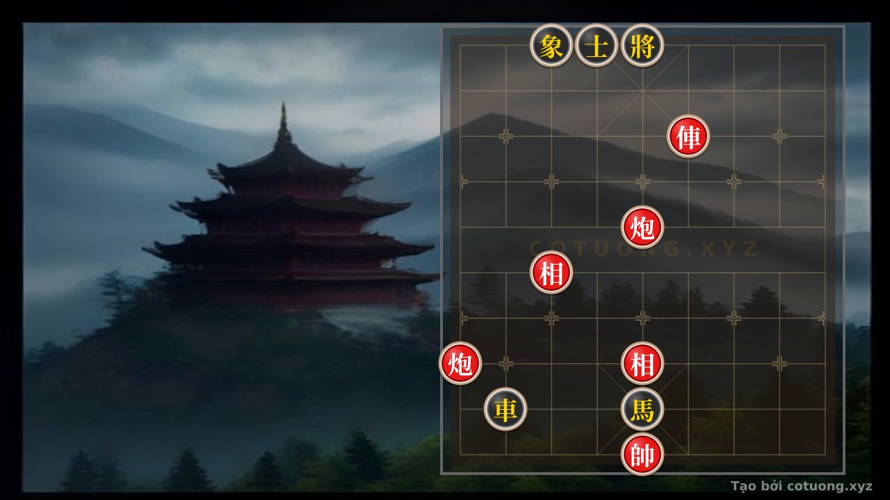 Thế cờ: Art of Defensive Counterattack: Red Rook 2 Cannons 2 Elephants vs. Black Rook Horse Advisor Elephant - Winning Strategy from Pikafish — Cờ Tướng Online