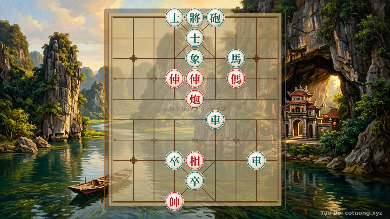 Thế cờ: Shaking Board: Blood Battle of the Two Horses & Cannon's Capture of the General - Xiangqi Mastery Secrets Level 1/10 — Cờ Tướng Online