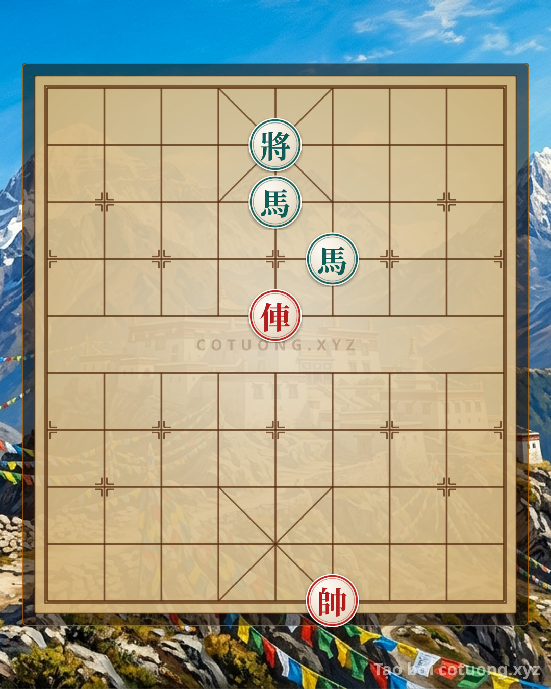 Challenge: Black's 5th Rank 9th File Opening – Double Horse Encirclement, Red Rook Piercing: 