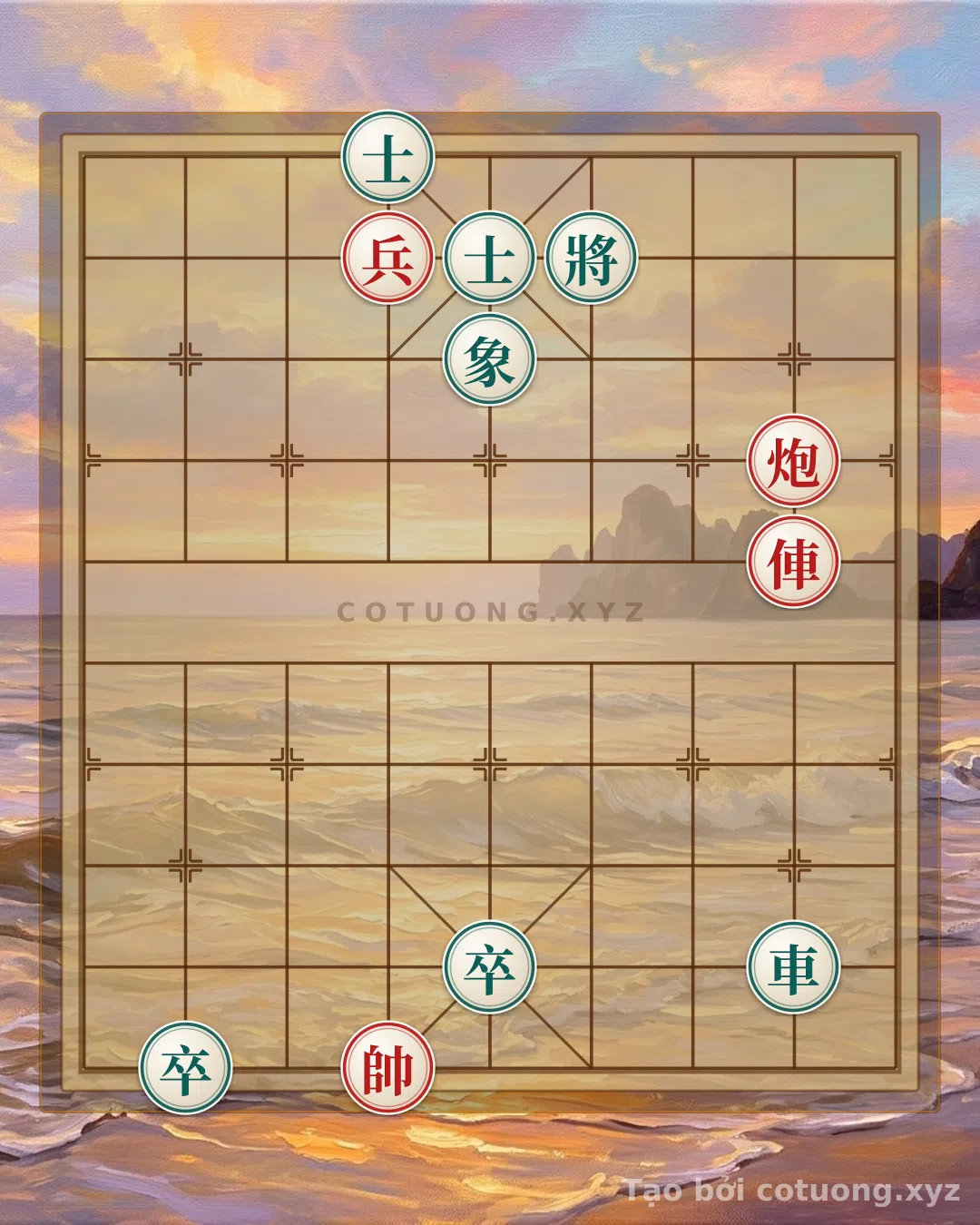 Thế cờ: The Empty Cannon Shot: A Strategic Design for the Black General's Board — Cờ Tướng Online