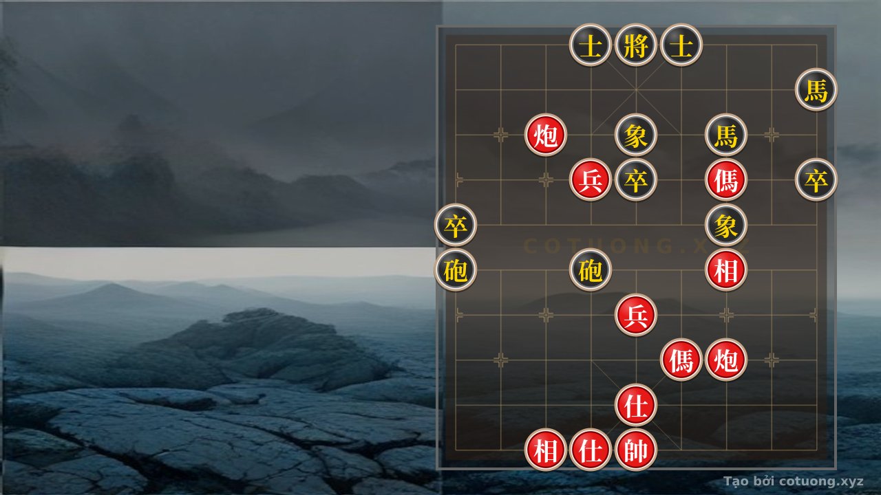 Thế cờ: Hidden General's Gambit: Red Cannon Illuminates the Black Palace - Defensive and Counterattacking Tactics — Cờ Tướng Online