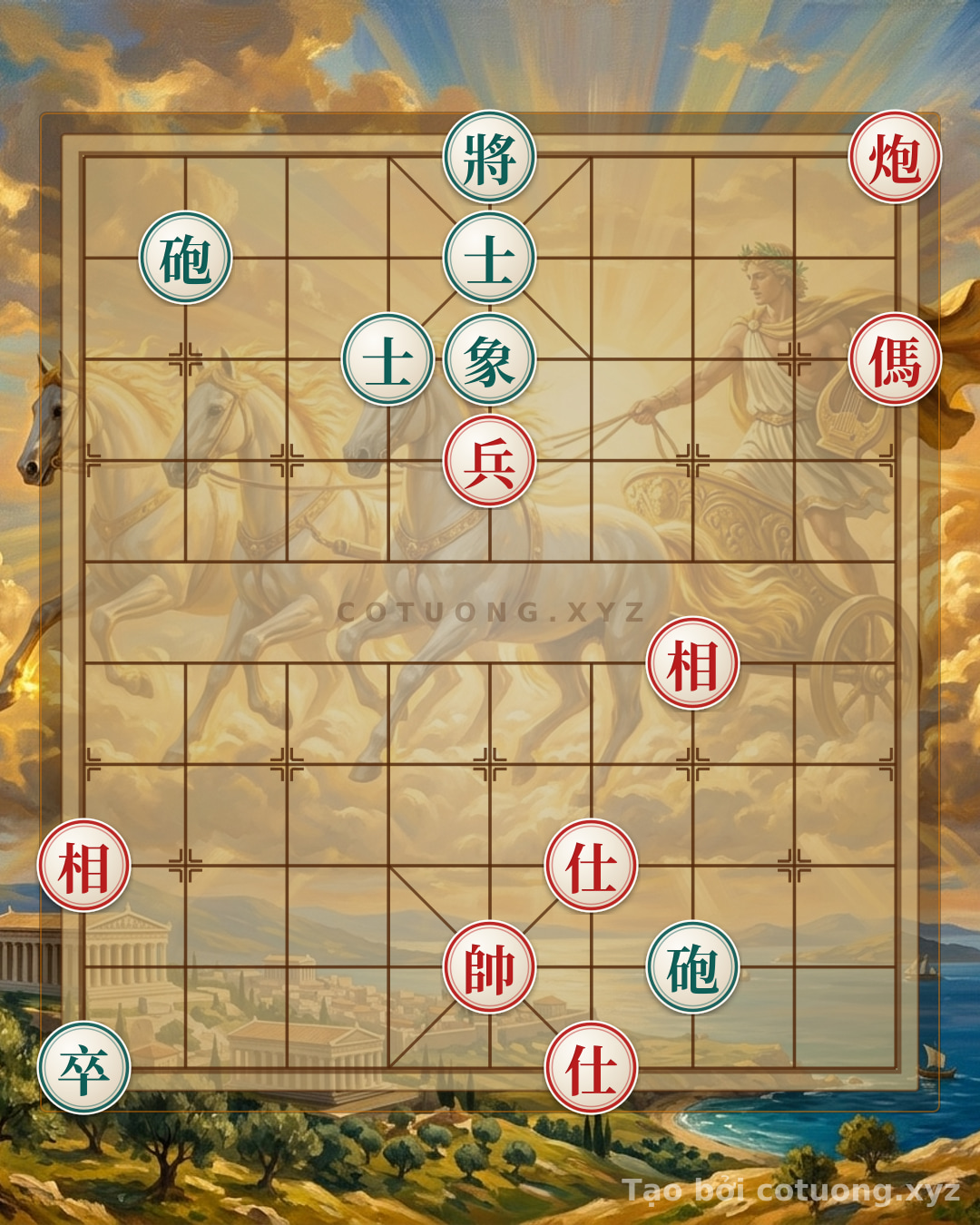 Thế cờ: The Divine Checkmate Trick: Cannon Horse Pawn Crushes the Black Double Cannon in 3 Moves — Cờ Tướng Online