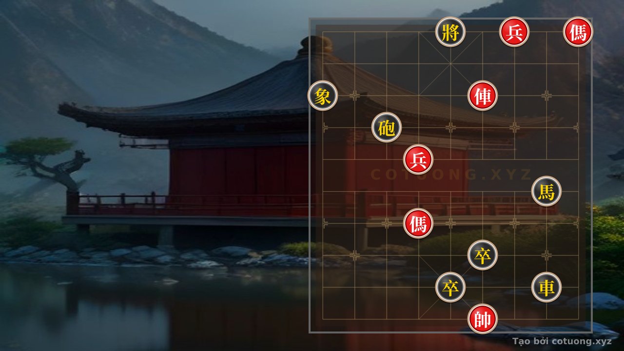 Thế cờ: Xiangqi Formation: Black General on 5th Rank, Red Rook on 3rd Rank - Developing the Fortress — Cờ Tướng Online