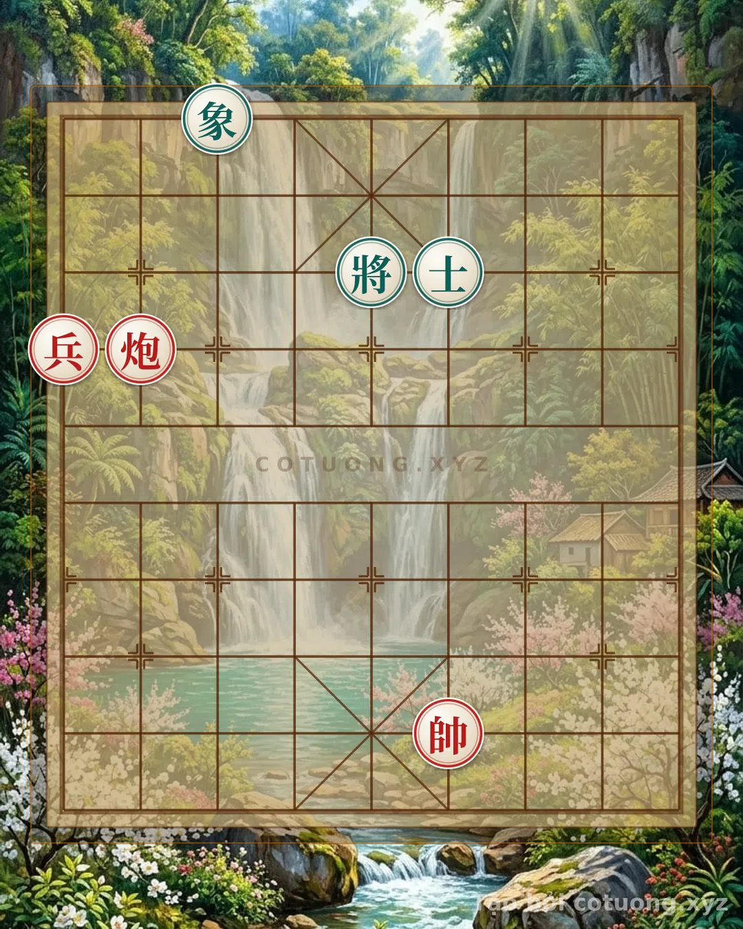 Thế cờ: Red Cannon on File 8, Retreats to Rank 7: 