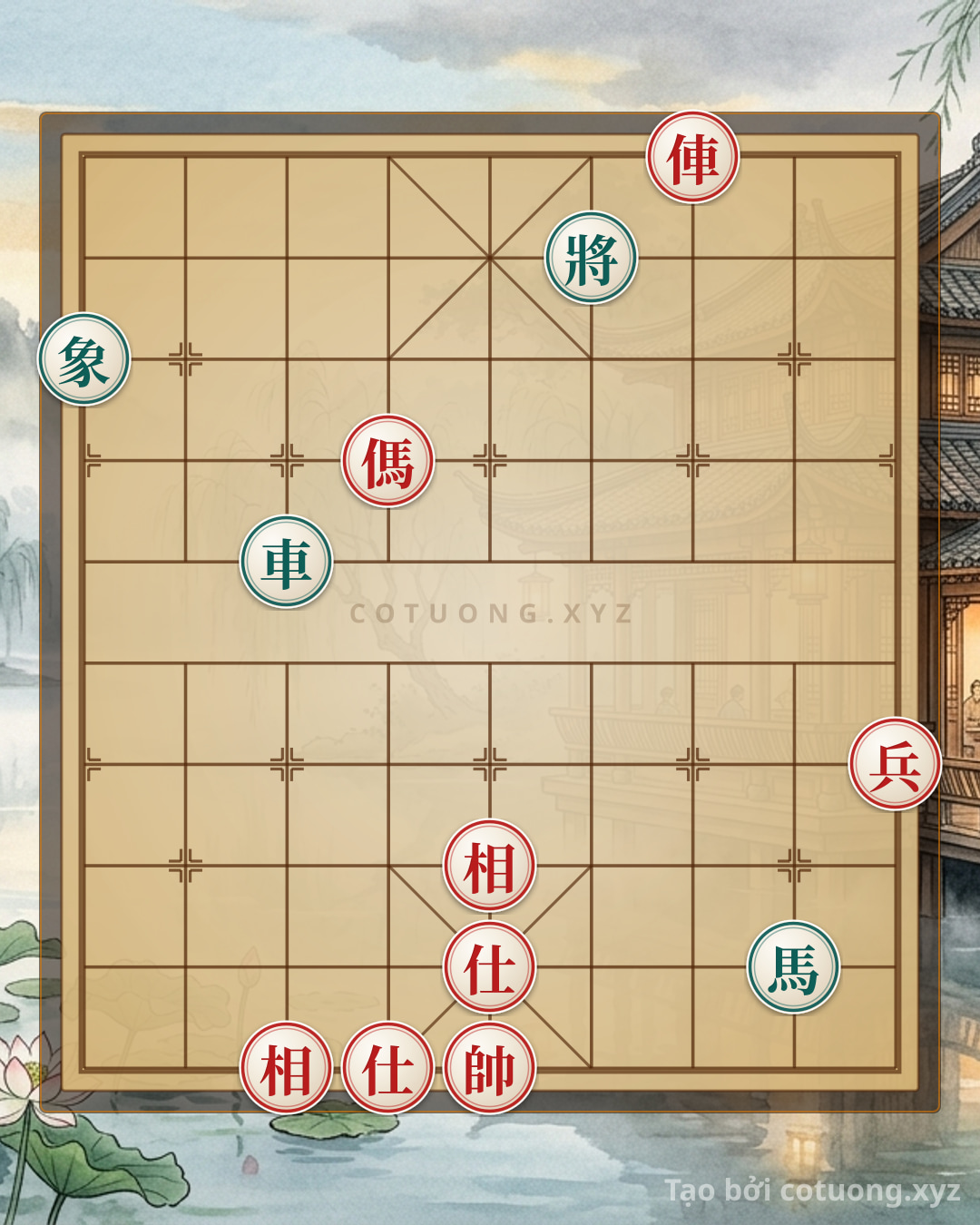 Challenge: Red Chariot on File 3, Rank 10: The Divine Move to Directly Checkmate the Black General - Can you solve it?