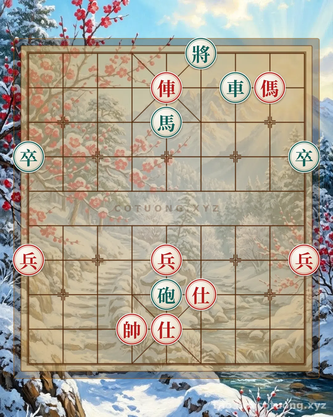 Thế cờ: Xiangqi Pro Tips: Red's Rook-Horse Combo to Pin the Black General on File 6, Unique Striking Moves — Cờ Tướng Online
