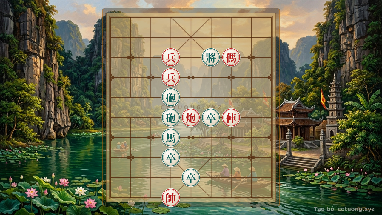 Thế cờ: 'Divine Fire Assault': 'Red Wins by Rook Thrust – The 'Forced' Move That Collapses the Opponent in 3 Moves! — Cờ Tướng Online