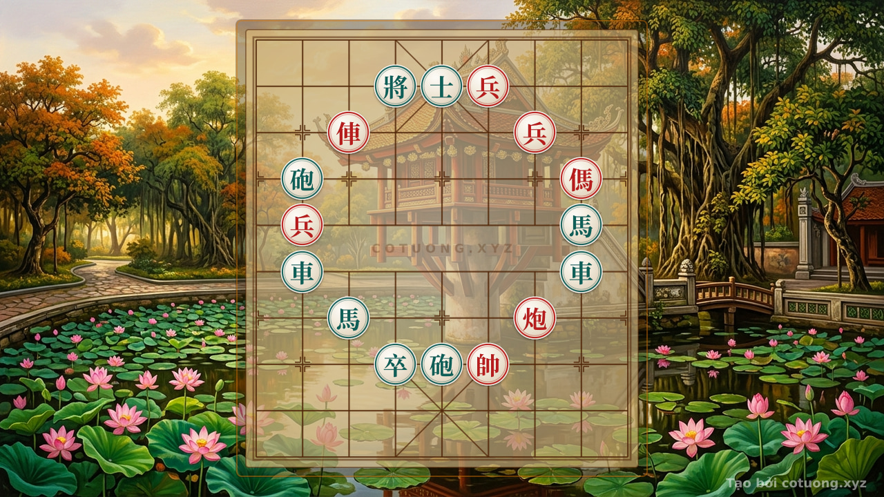 Thế cờ: Rook Cannon Horse Three Pawns Attacking Two Black Rooks: The Secret of the Classic Killer Move Like a Battle of Xich Bi on the Chessboard — Cờ Tướng Online