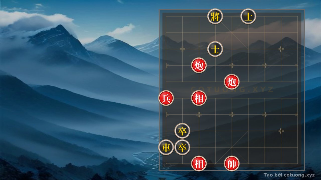 Thế cờ: Red General Wins: Cannon Empty Square and Rook Straight Strategy — Cờ Tướng Online