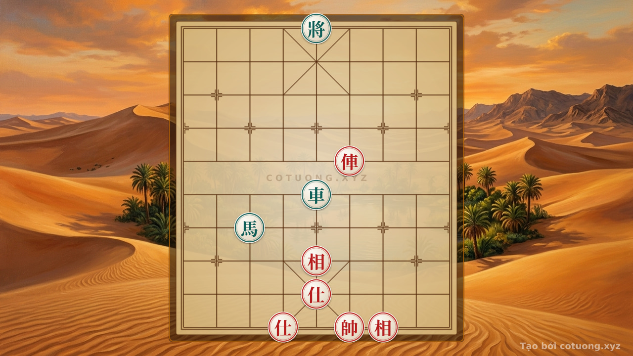 Thế cờ: Elegant Checkmate: Red Rook Wins in 5 Moves - Red's Checkmate Strategy — Cờ Tướng Online