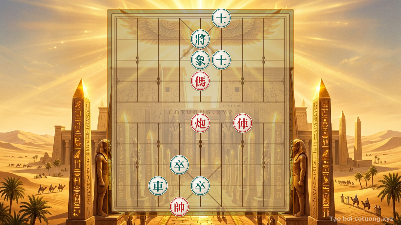 Thế cờ: Red Cannon on 5th File, 5th Rank: Strategy of Trapping the Black General in an Offensive Position — Cờ Tướng Online