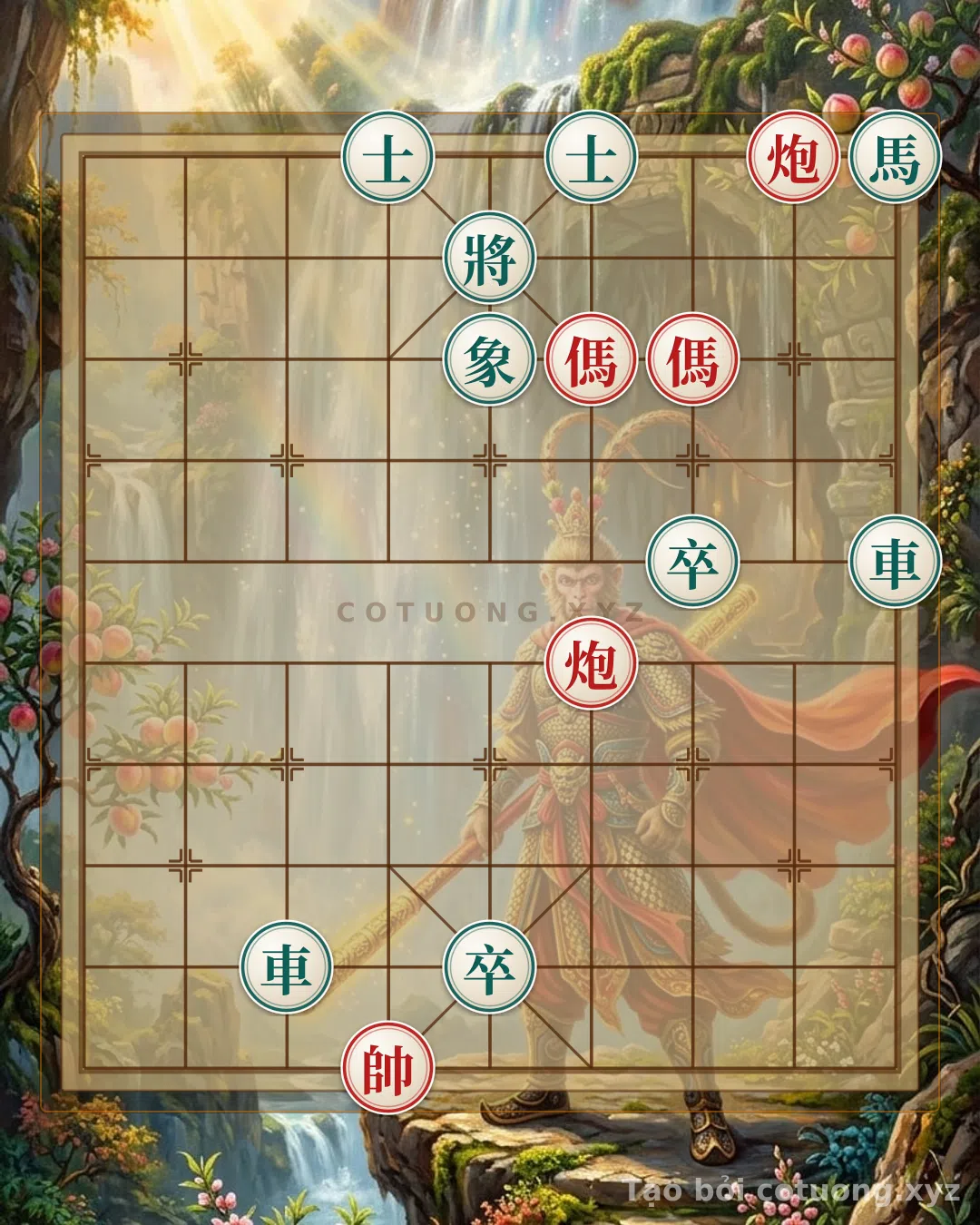 Thế cờ: Xiangqi: The Red Double Horse Interlocking Strategy to Defeat the Black Chariot — Cờ Tướng Online