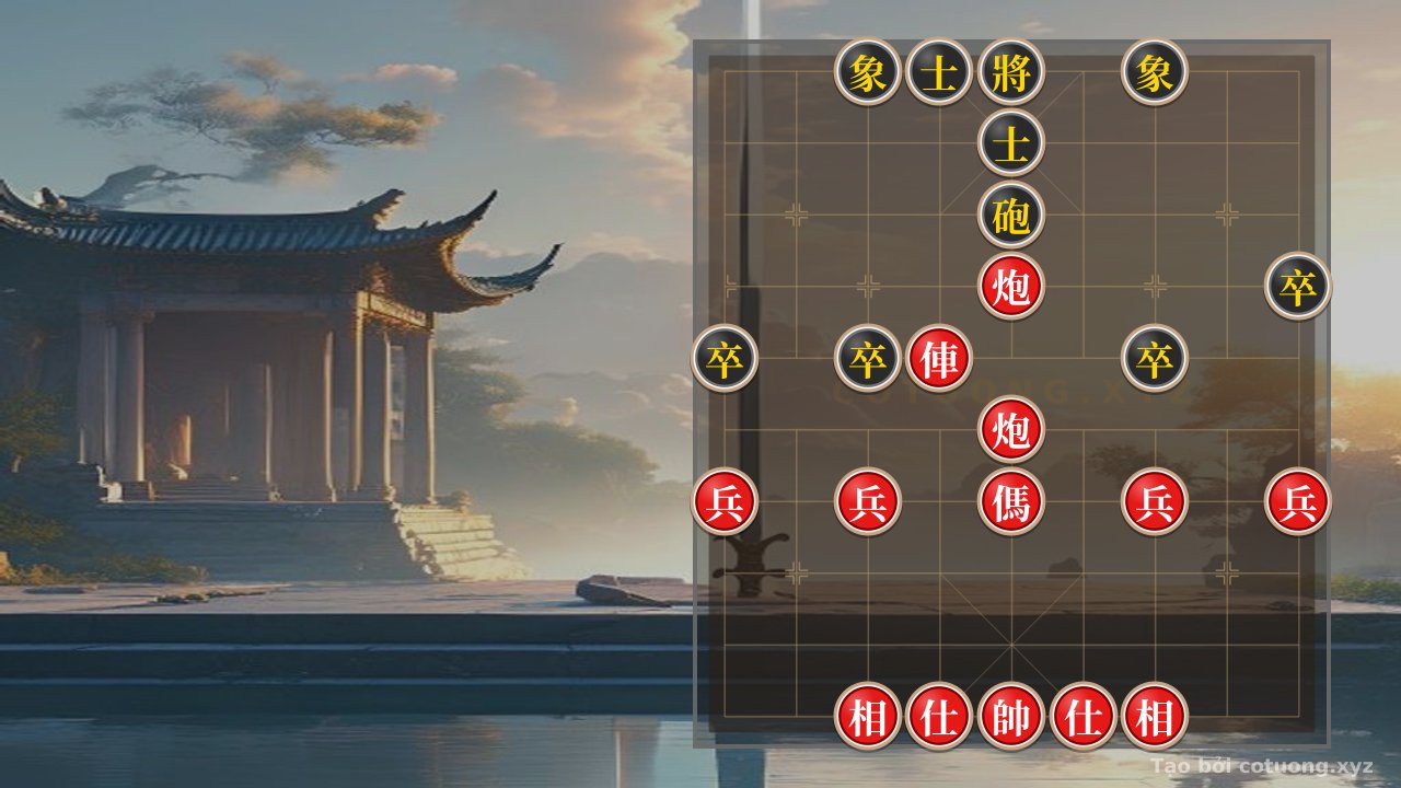 Thế cờ: Rook 2 Cannons Horse 4 Pawns 2 Advisors 2 Elephants vs Cannon 4 Pawns 2 Advisors 2 Elephants: Winning Strategies in Endgame — Cờ Tướng Online