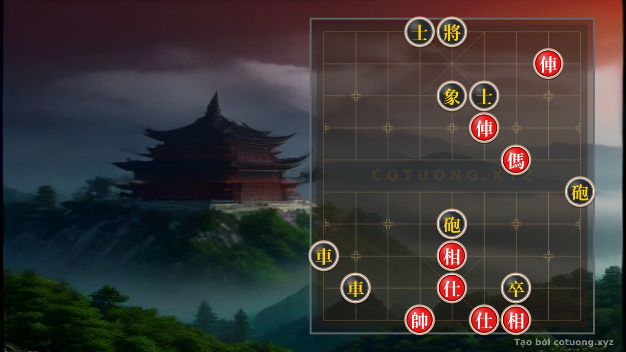 Thế cờ: Red Chariot Direct Attack on File 4: The Strategy of Breaking Black Cannon's Defense in Chinese Chess — Cờ Tướng Online