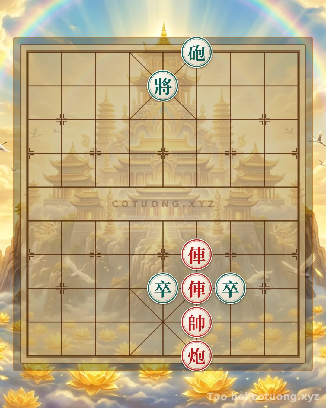 Challenge: Red General vs. Black Cannon: The 'Chariot Charge' Strategy Like the Battle of Bạch Đằng - Can you solve it?