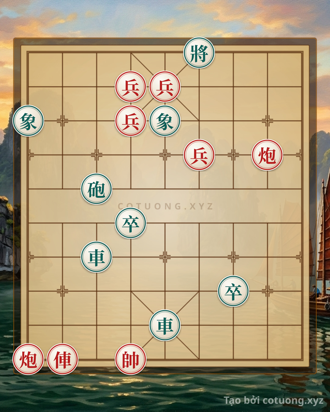 Challenge: The Ultimate Xiangqi Trap: How 2Rooks 2Cannons 4Pawns Can Defeat 2Rooks 2Cannons 2Pawns 2Bishops in One Move! - Can you solve it?