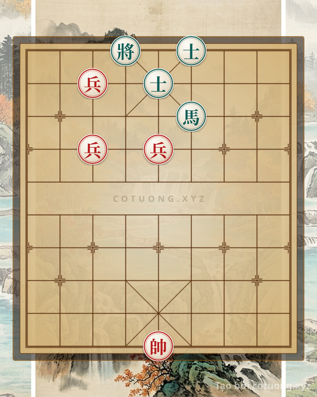 Challenge: Red Pawn Breakthrough: How the Red Army Uses 3 Red Pawns to Defeat 1 General, 2 Advisors, and 1 Horse - Can you solve it?