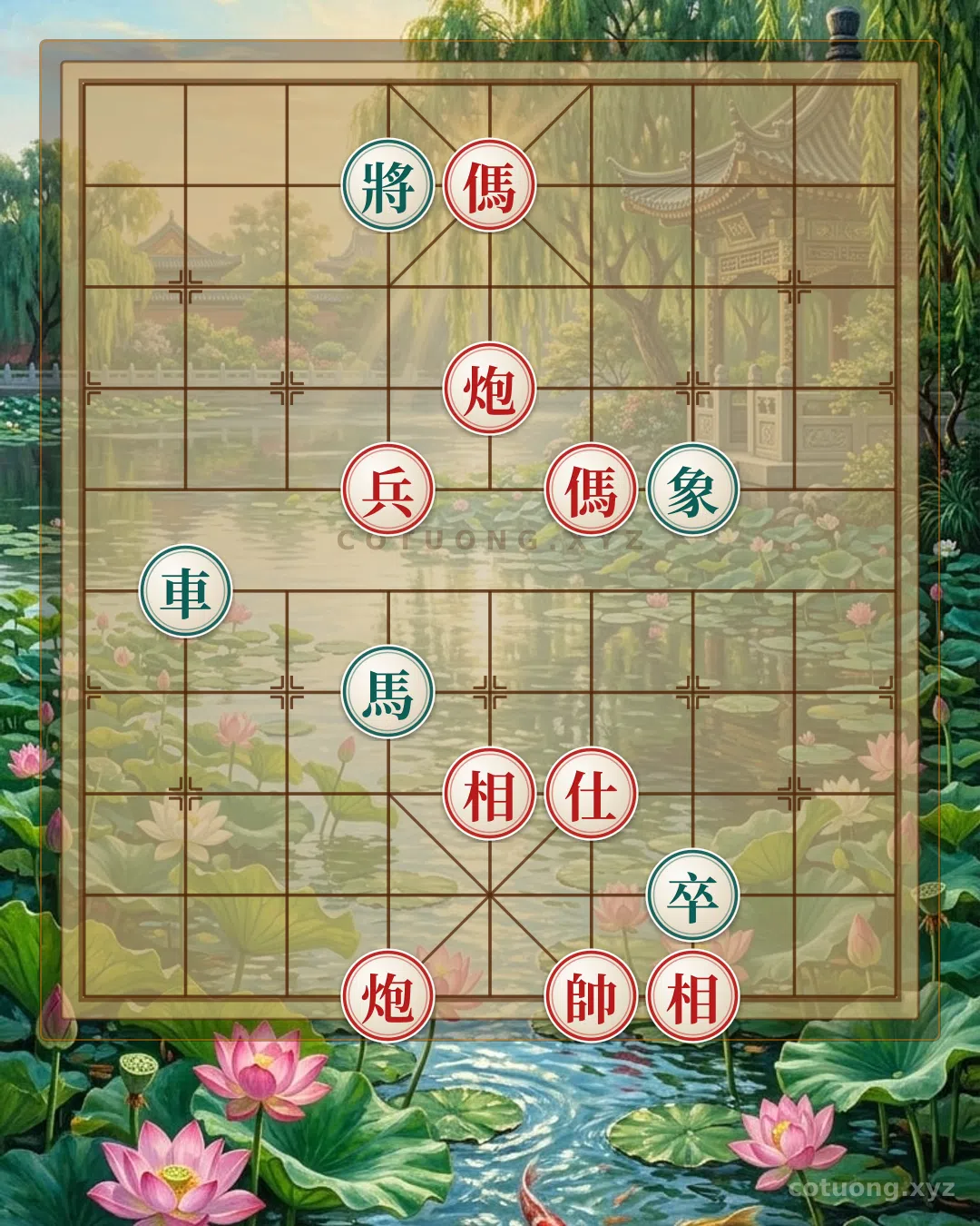 Thế cờ: Masterful Defensive Art: Deciphering the Double Horse Counterattack in 32 Moves — Cờ Tướng Online