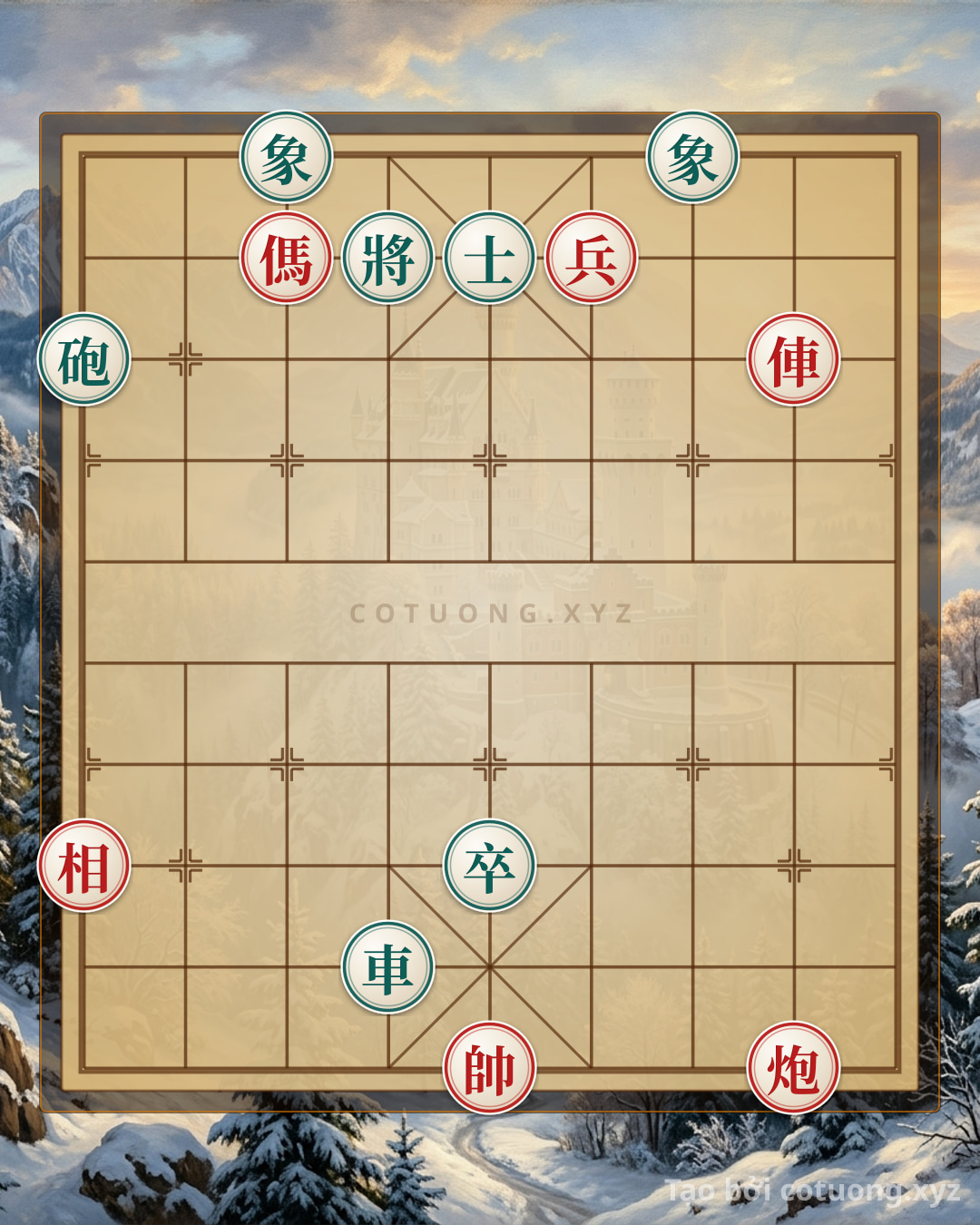 Thế cờ: Red General Breaks Black's Network: Unexpected Rook Sacrifice — Cờ Tướng Online