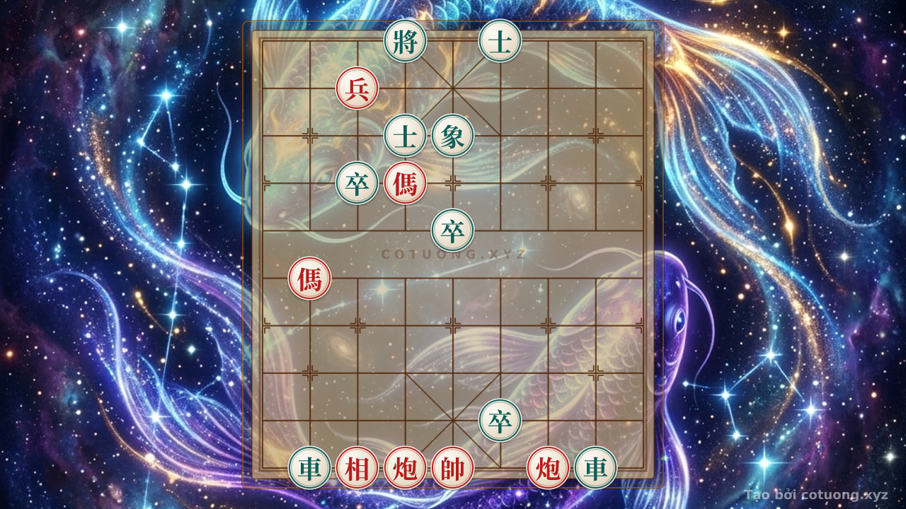 Thế cờ: Red Horse and Red Cannon: The Deadly Trap of the Black General in a Level 1/10 Xiangqi Position — Cờ Tướng Online