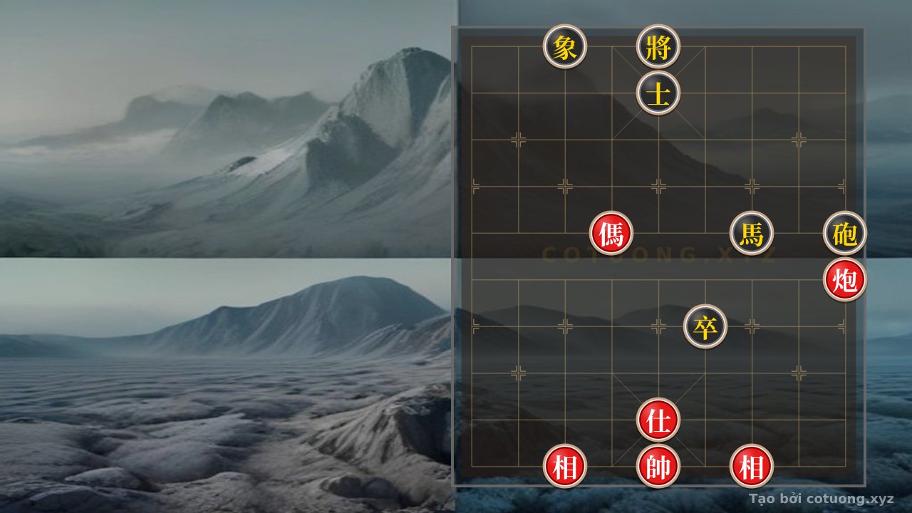 Thế cờ: Creating a Xiangqi Position: Empty Cannon Threatens, Horses Exchange Legs — Cờ Tướng Online