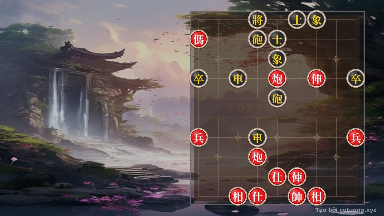 Thế cờ: The Ultimate Xiangqi Endgame: When Red's Rook, Cannon, and Horse Pin Down Black's Double Line Defense — Cờ Tướng Online