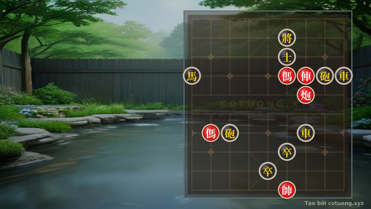 Thế cờ: Xiangqi: Double Horse Legged Formation - Red Attacks, Black Defends — Cờ Tướng Online