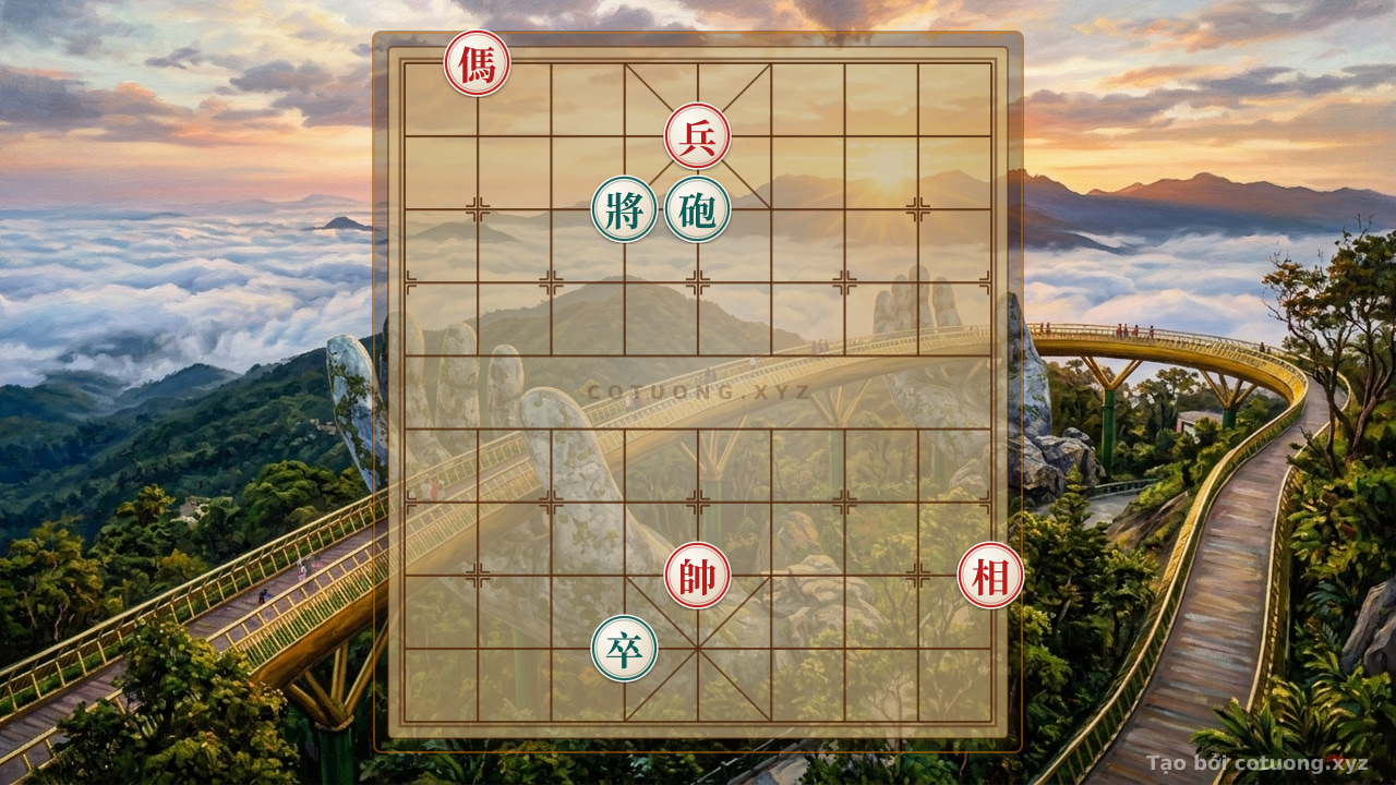 Thế cờ: Xiangqi: Strategic Checkmate with Red Horse on 8th File, 10th Rank — Cờ Tướng Online