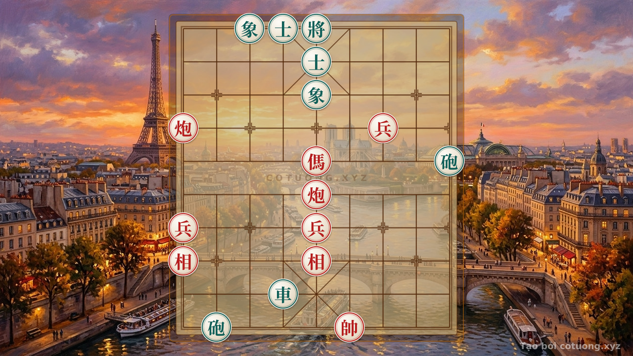 Thế cờ: Xiangqi Pro Tips: The Art of Using Rook, Pawn, and Cannon to Defeat the Black General in a Crucial Battle — Cờ Tướng Online
