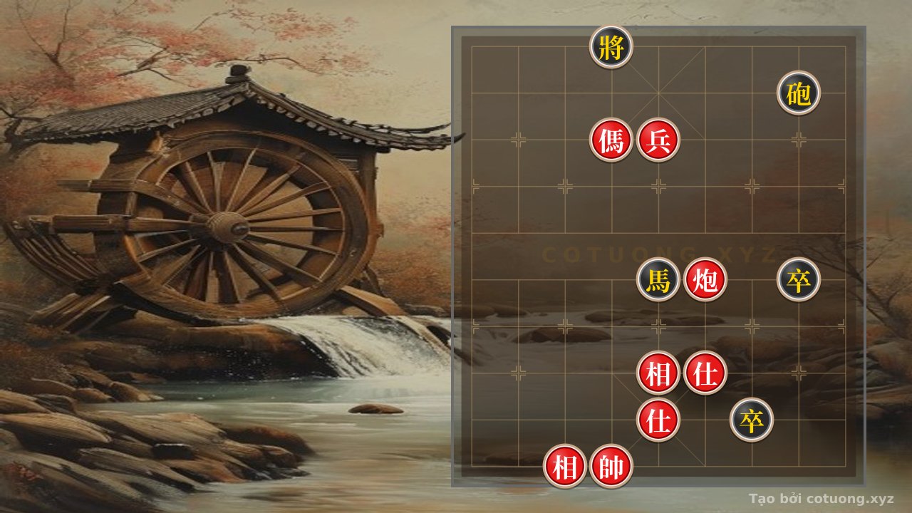Thế cờ: Cannon Horse Pawn Double Advisors Elephant Face-to-Face: The Battle of Red and Black on the Chessboard - The Survival Strategy of the Red Army — Cờ Tướng Online