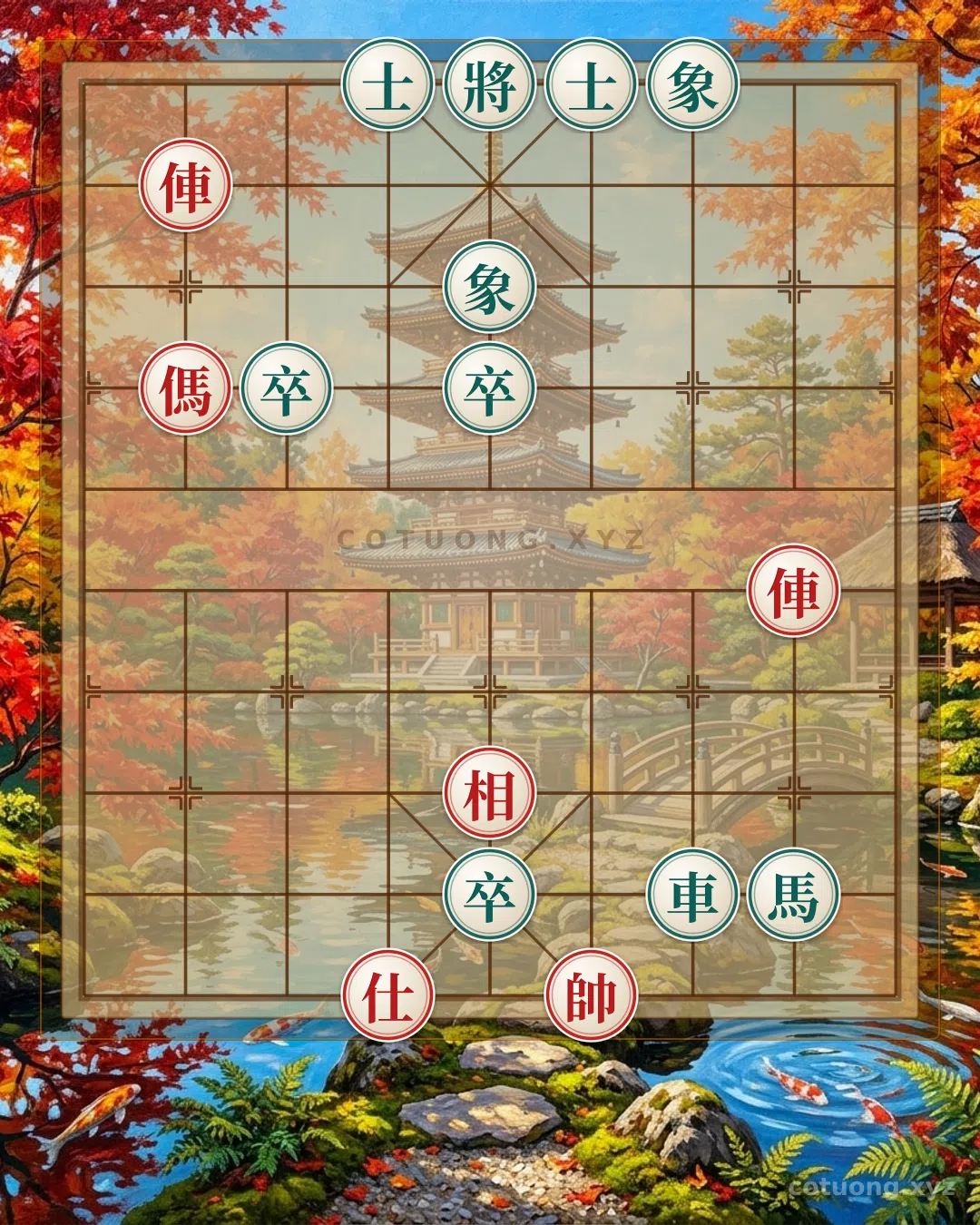 Thế cờ: Classic Checkmate: 2 Rooks, Horse, Elephant, and Advisor Crush 3 Pawns - Victory in 3 Moves — Cờ Tướng Online