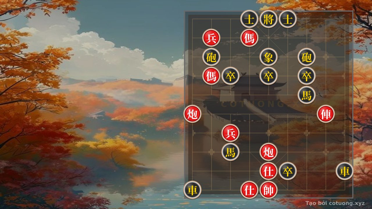 Thế cờ: Classic Xiangqi: Unexpected Double Horse Counterattack on File 7 - The Subtle Trap of Black — Cờ Tướng Online