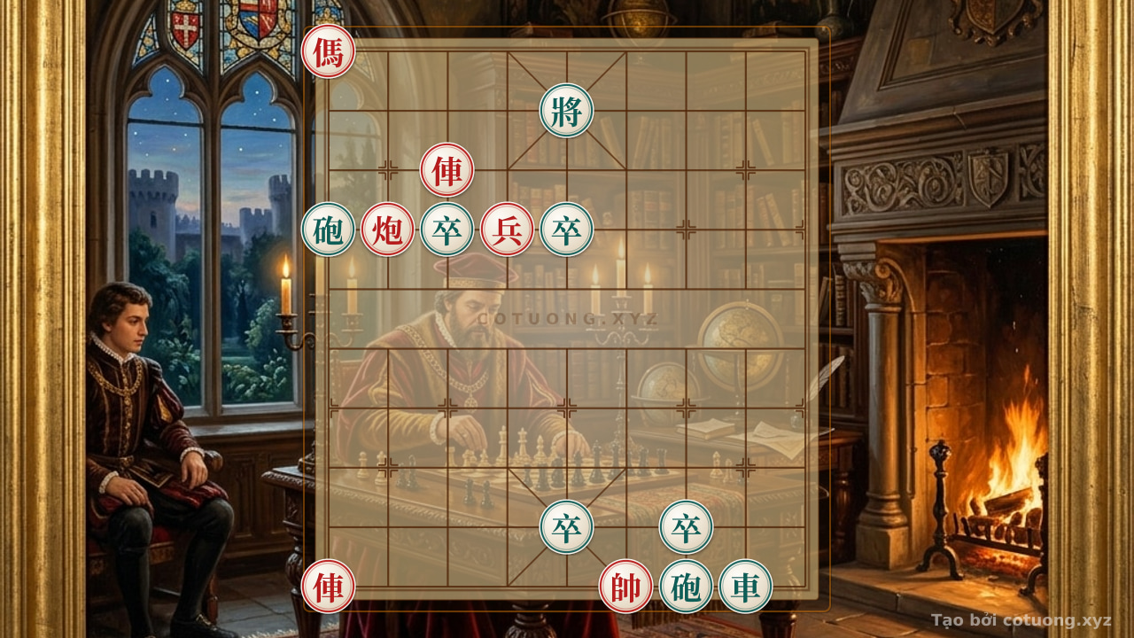 Thế cờ: Red General's Breakthrough: Strategy for Attacking the Black Chariot on File 8 in the Double Horse Interlocking Formation — Cờ Tướng Online