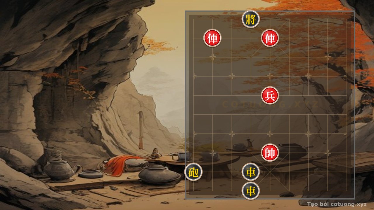 Thế cờ: Winning Strategy: Black Cannon Blocks Row 2 - Forced Checkmate of Red Chariot — Cờ Tướng Online