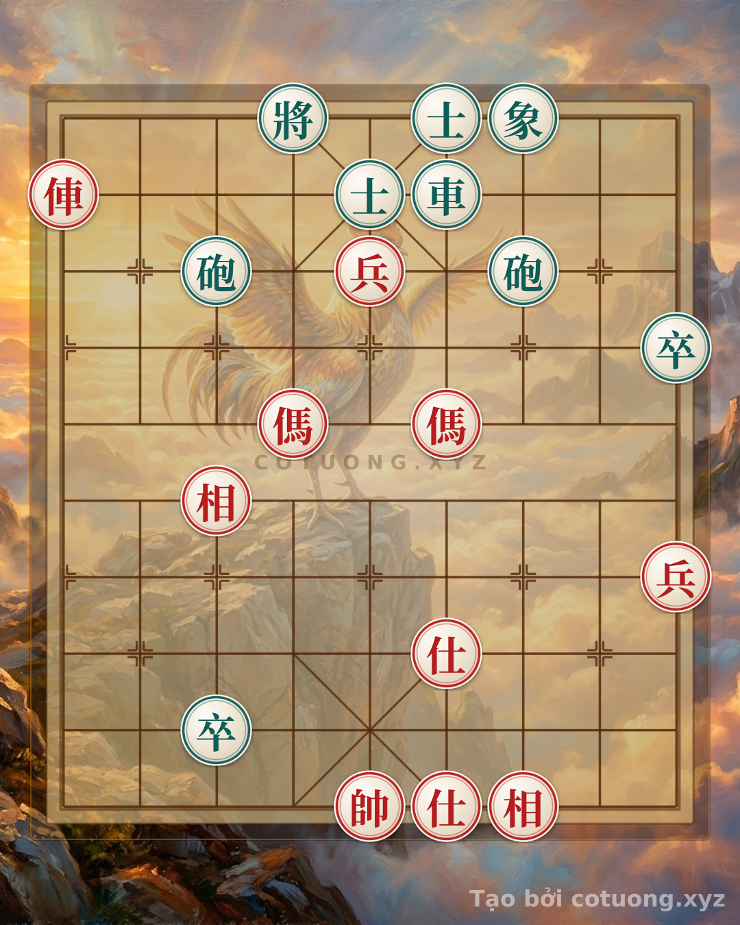 Thế cờ: Xiangqi Situation: Red Retreats Chariot, Black Counterattacks with Empty Cannon - Basic Tactics — Cờ Tướng Online
