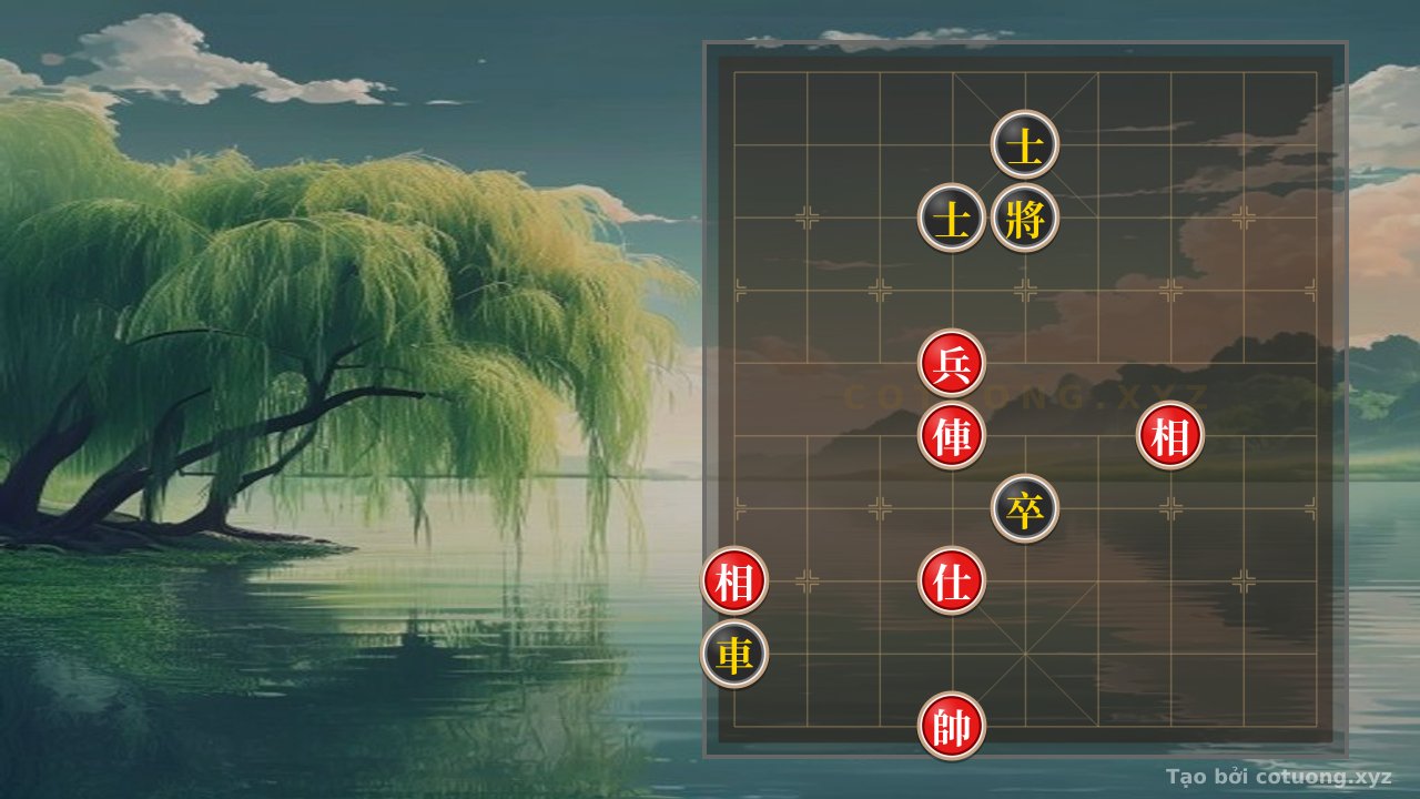 Thế cờ: The Hidden Chessboard Strategy on the Wooden Table: When the General Faces the Blade — Cờ Tướng Online